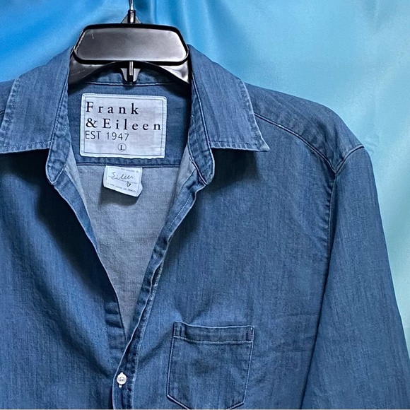 Frank&Eileen Eileen Button-Up Shirt Famous Denim Size: L Stonewashed Indigo - Picture 5 of 16